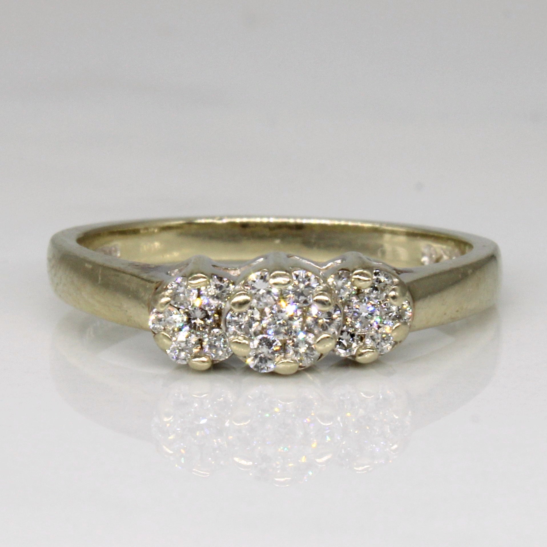 Three Stone Cluster Diamond Ring | 0.17ctw | SZ 7.25 |