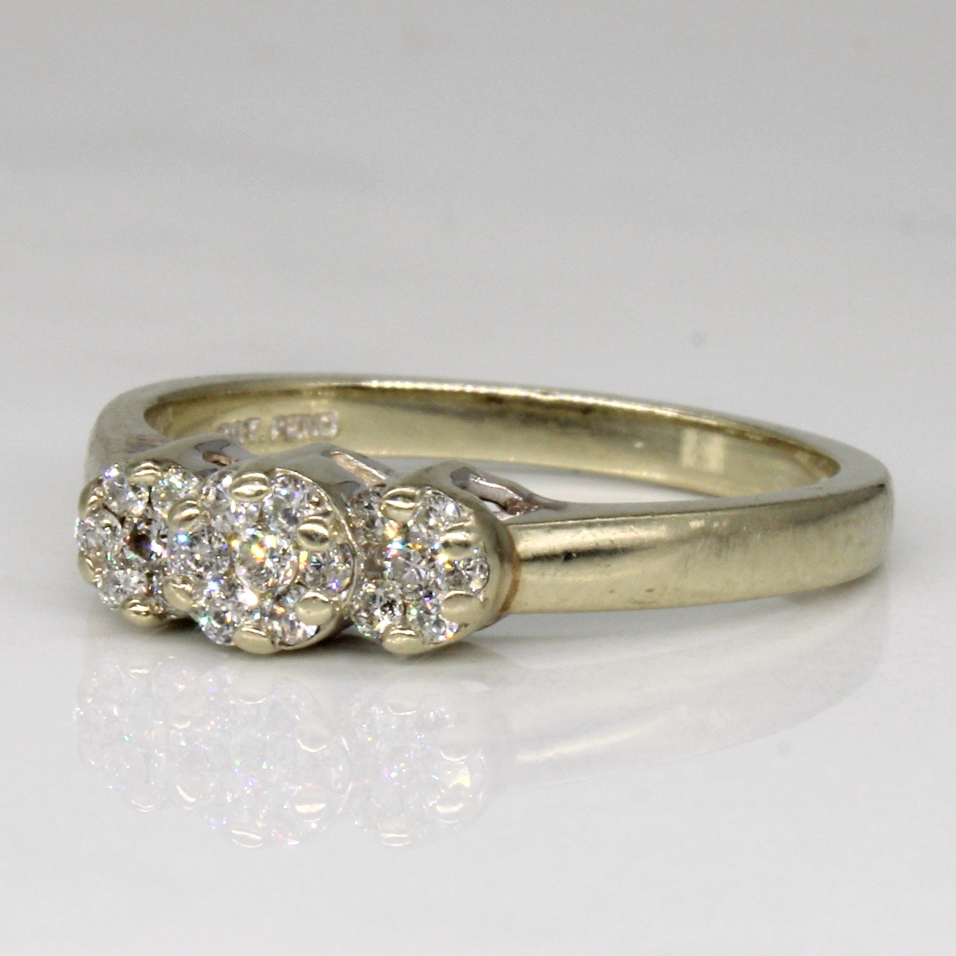 Three Stone Cluster Diamond Ring | 0.17ctw | SZ 7.25 |