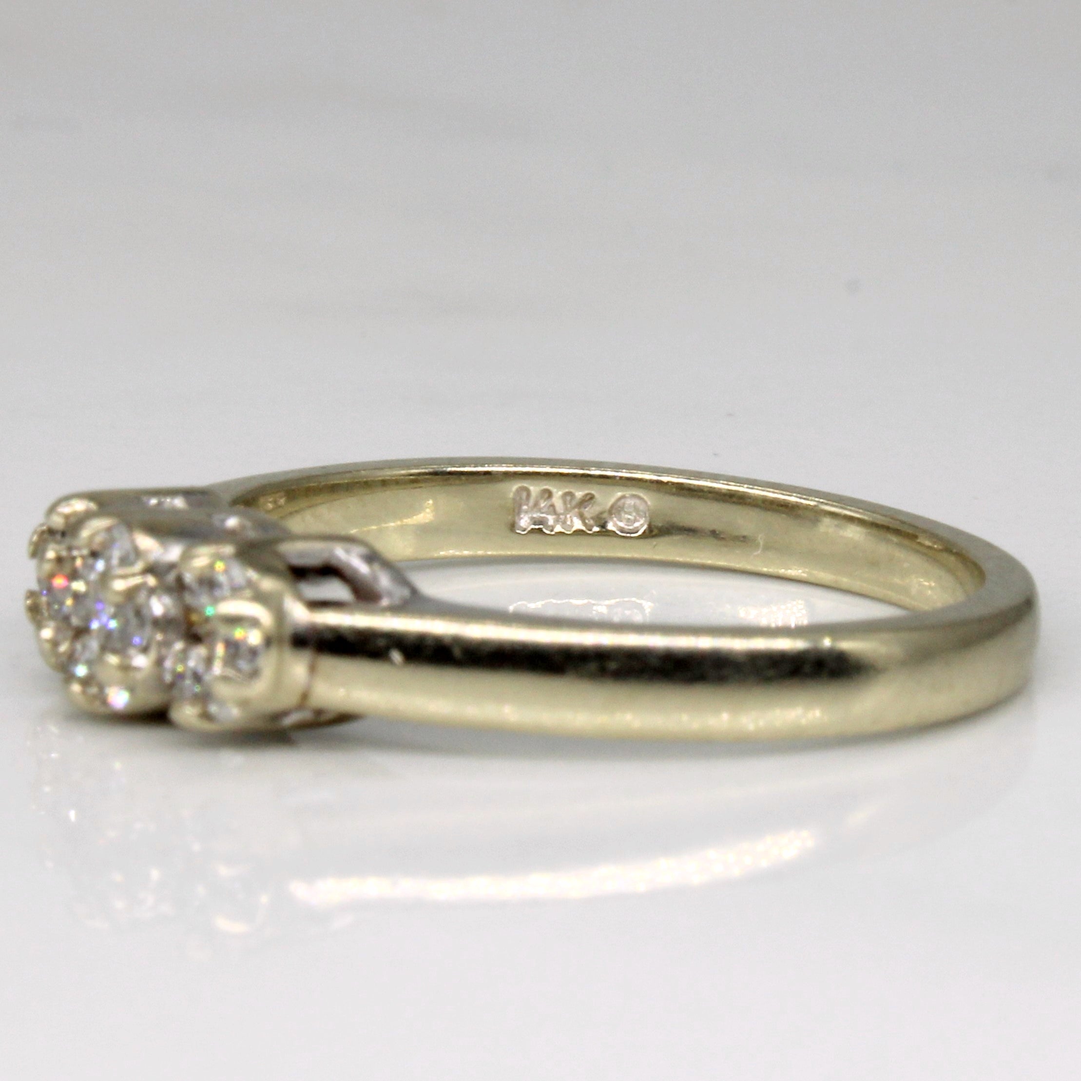 Three Stone Cluster Diamond Ring | 0.17ctw | SZ 7.25 |