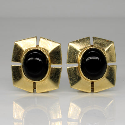 Onyx Cabochon Earrings | 7.60ctw |