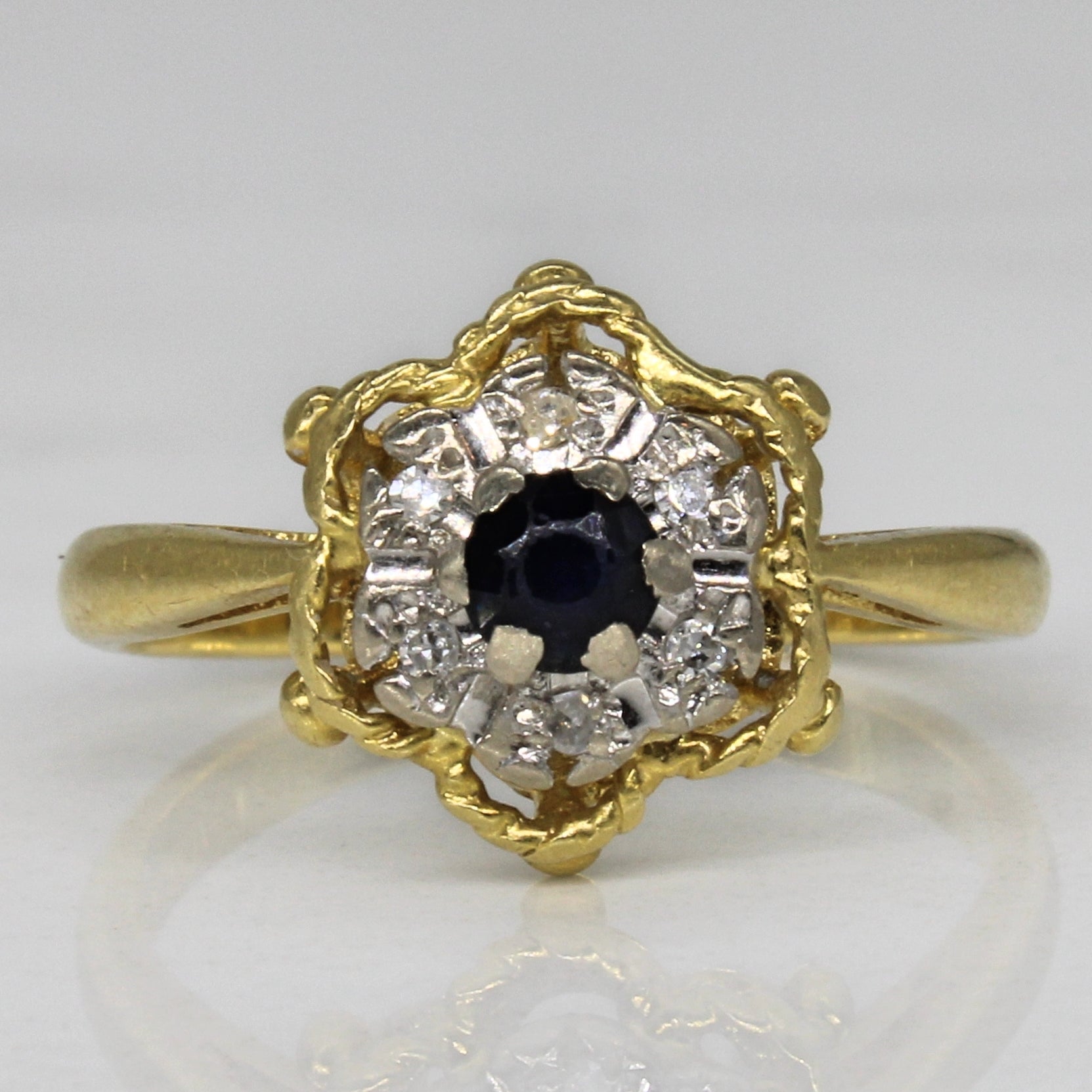 Sapphire & Diamond Cluster Ring | 0.13ct, 0.03ctw | SZ 5