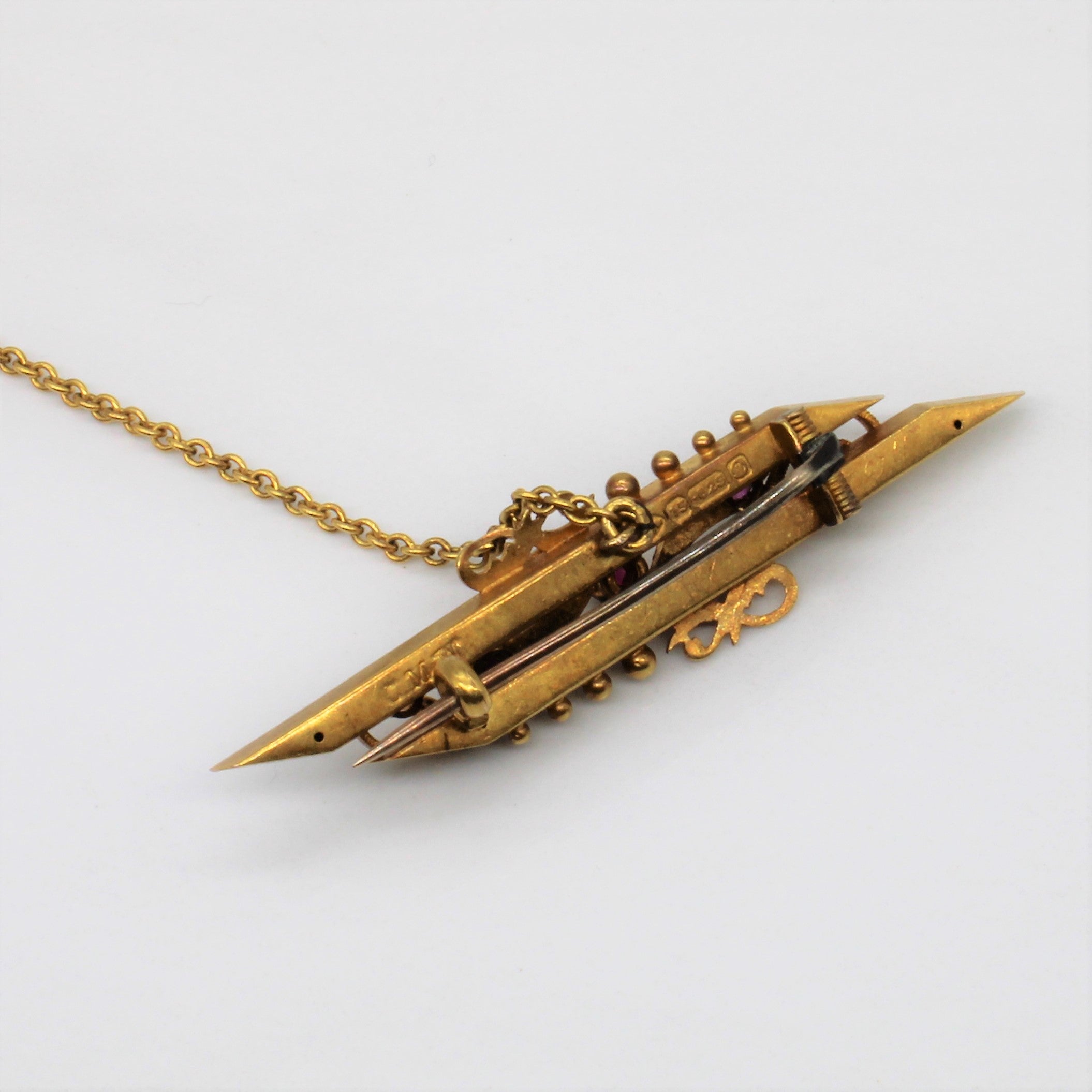 Early 1900s Ruby Cloak Pin | 0.20ctw |