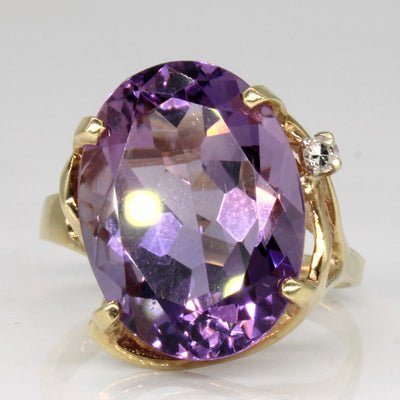 Amethyst & Diamond Cocktail Ring | 7.65ct, 0.03ct | SZ 7 |