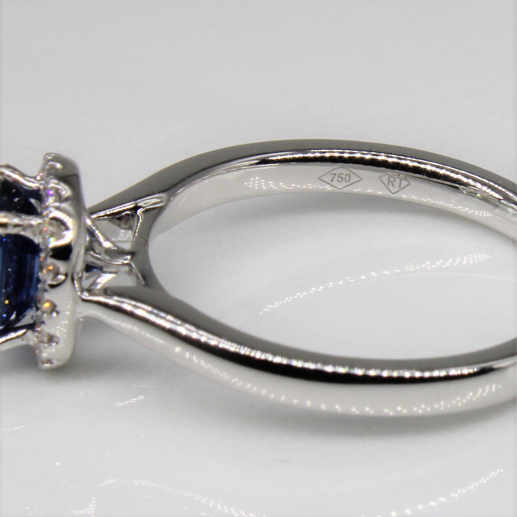 Sapphire & Diamond Halo Ring | 1.00ct, 0.12ctw | SZ 6.5 |