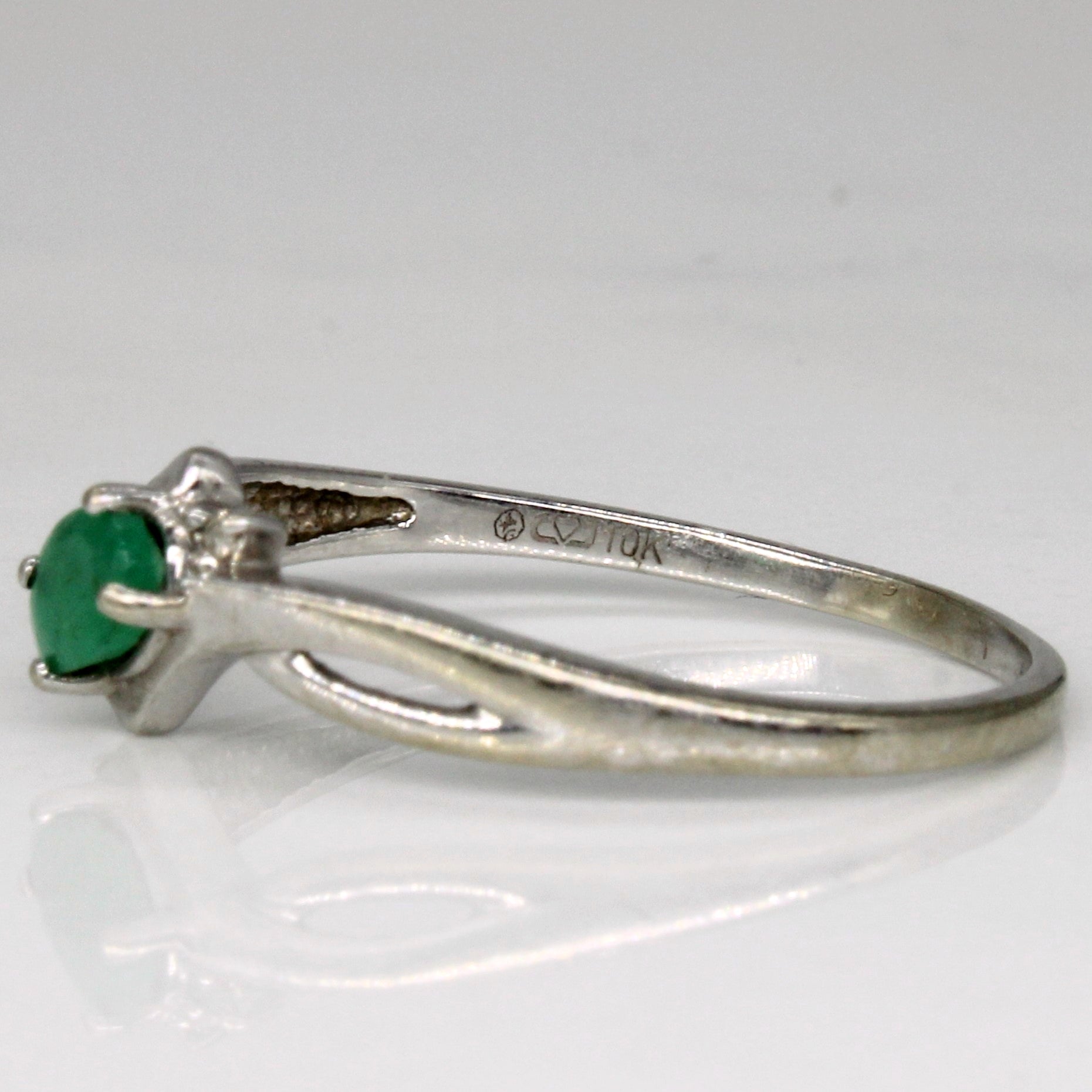 Emerald & Diamond Waterfall Ring | 0.15ct, 0.01ctw | SZ 7.25 |