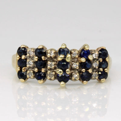 Sapphire & Diamond High Set Peak Ring | 0.52ctw, 0.03ctw | SZ 7.5 |