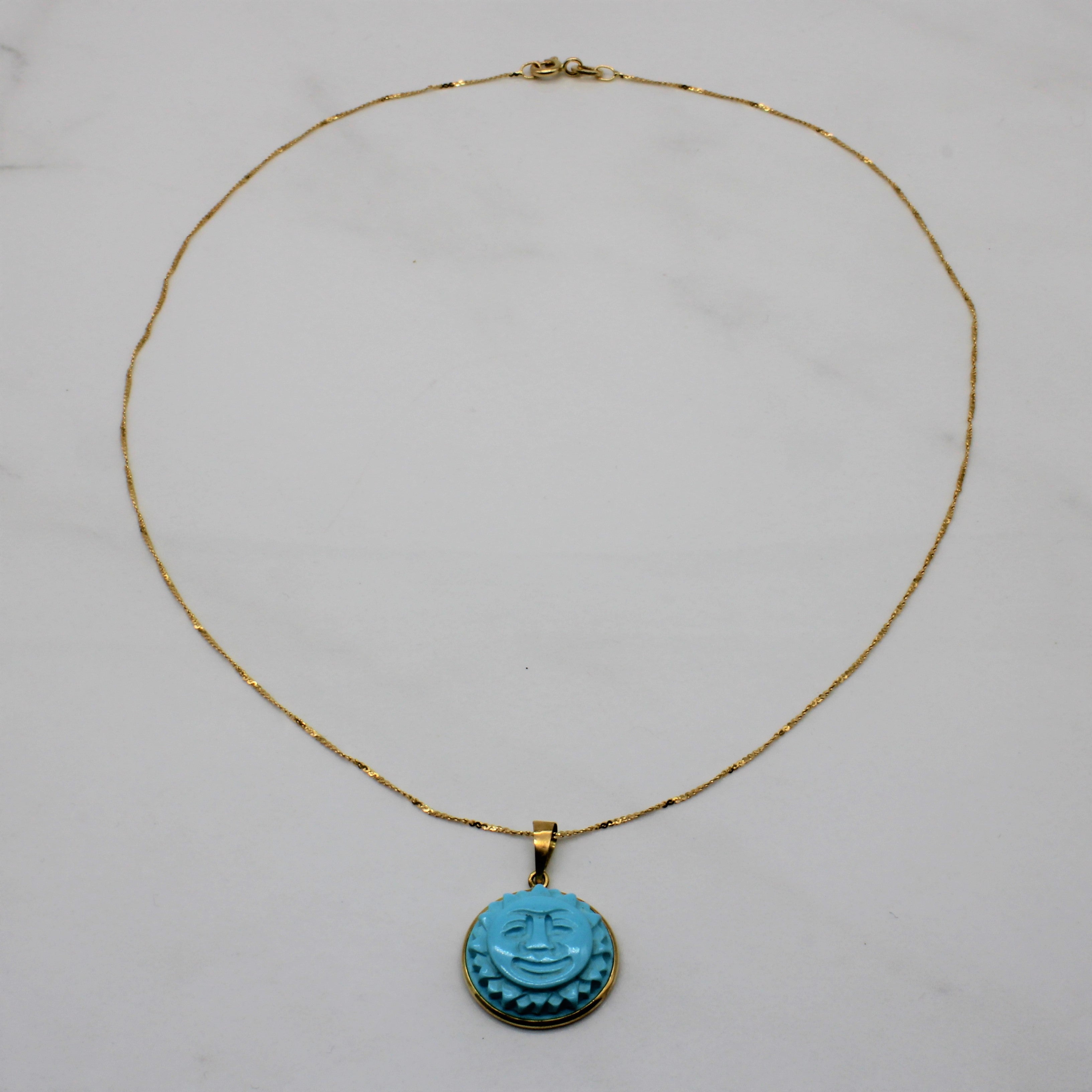 Turquoise Sun Necklace | 7.50ctw | 15.5" |