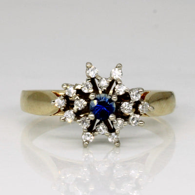 Diamond & Sapphire Cluster Ring | 0.11ctw, 0.09ct | SZ 6.75 |