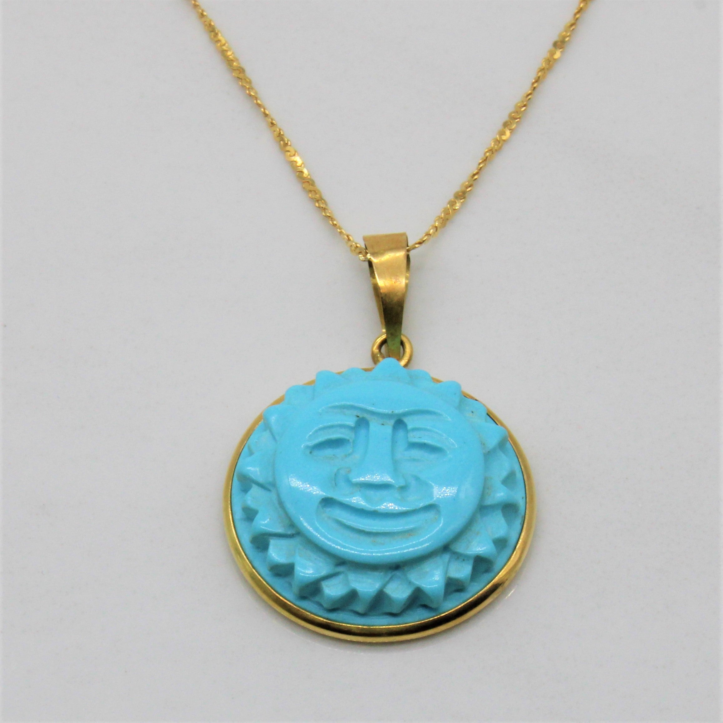 Turquoise Sun Necklace | 7.50ctw | 15.5" |