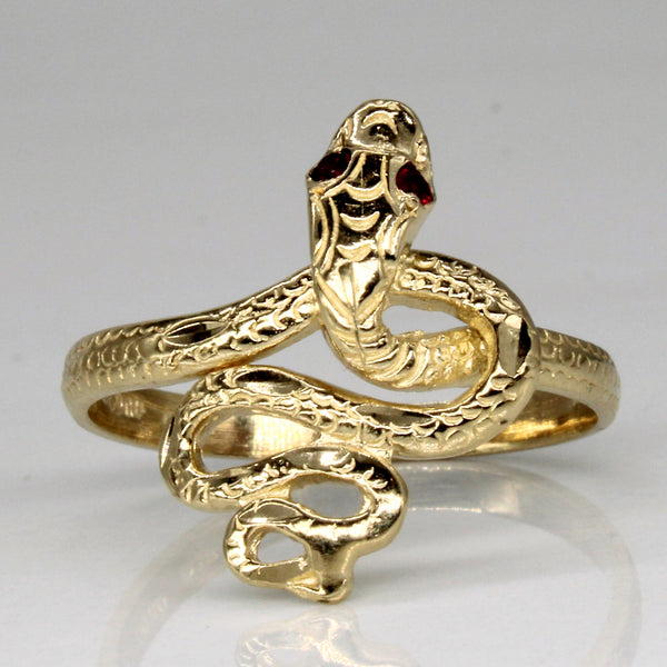 Synthetic Ruby Snake Ring | 0.03ctw | SZ 9 |