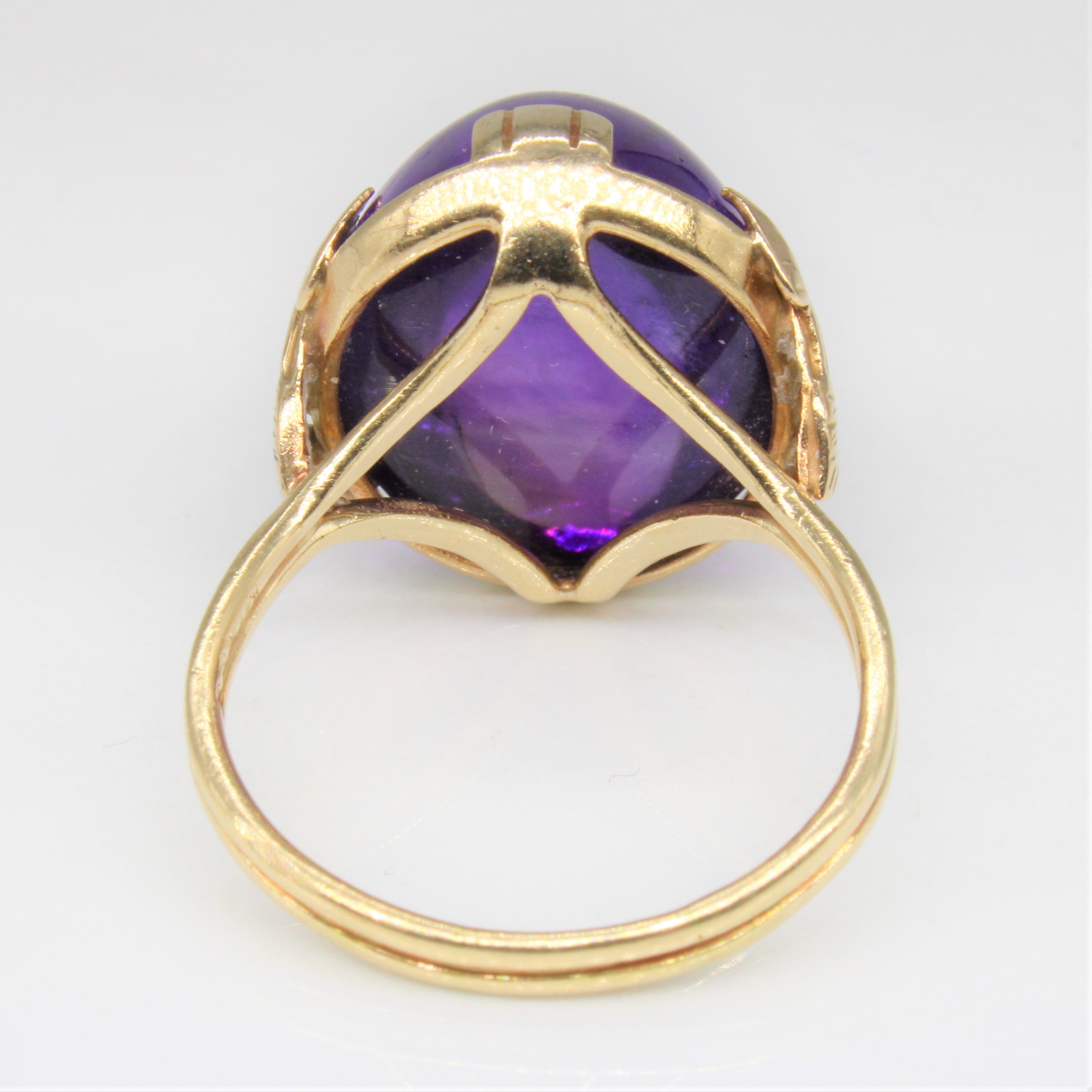 Amethyst Cabochon Cocktail Ring | 17.00ct | SZ 8.75 |