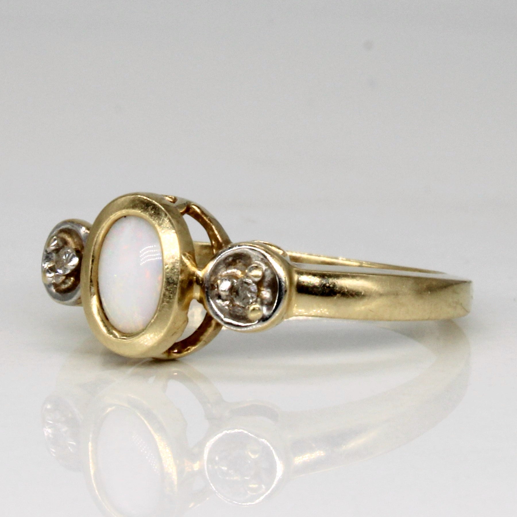 Opal & Diamond Three Stone Ring | 0.31ct, 0.01ctw | SZ 6.25 |