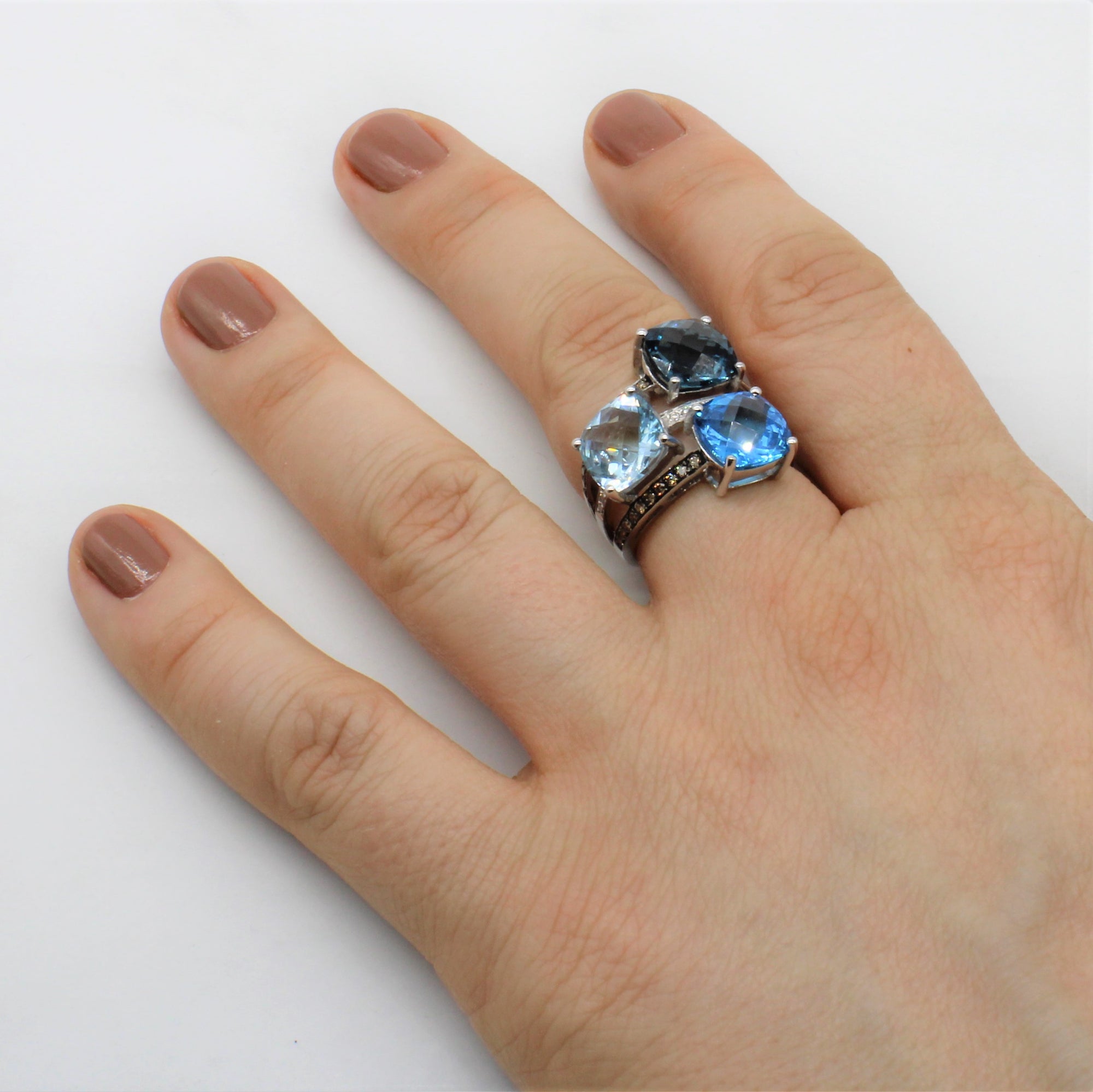 'Le Vian' Blue Topaz & Diamond Ring | 9.49ctw, 0.21ctw | SZ 7 |