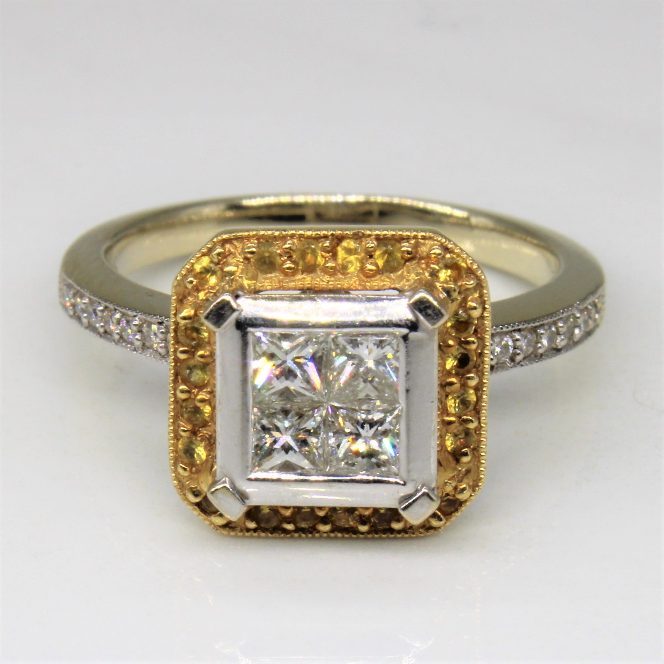 Jiliaev Jewelry' Yellow Sapphire & Diamond Engagement Ring | 0.65ctw, 0.20ctw | SZ 6.5 |