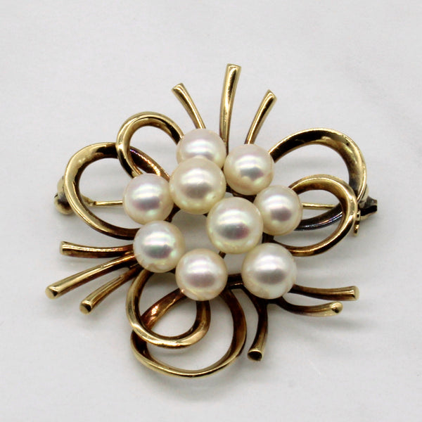 'Mikimoto' Vintage Pearl Brooch