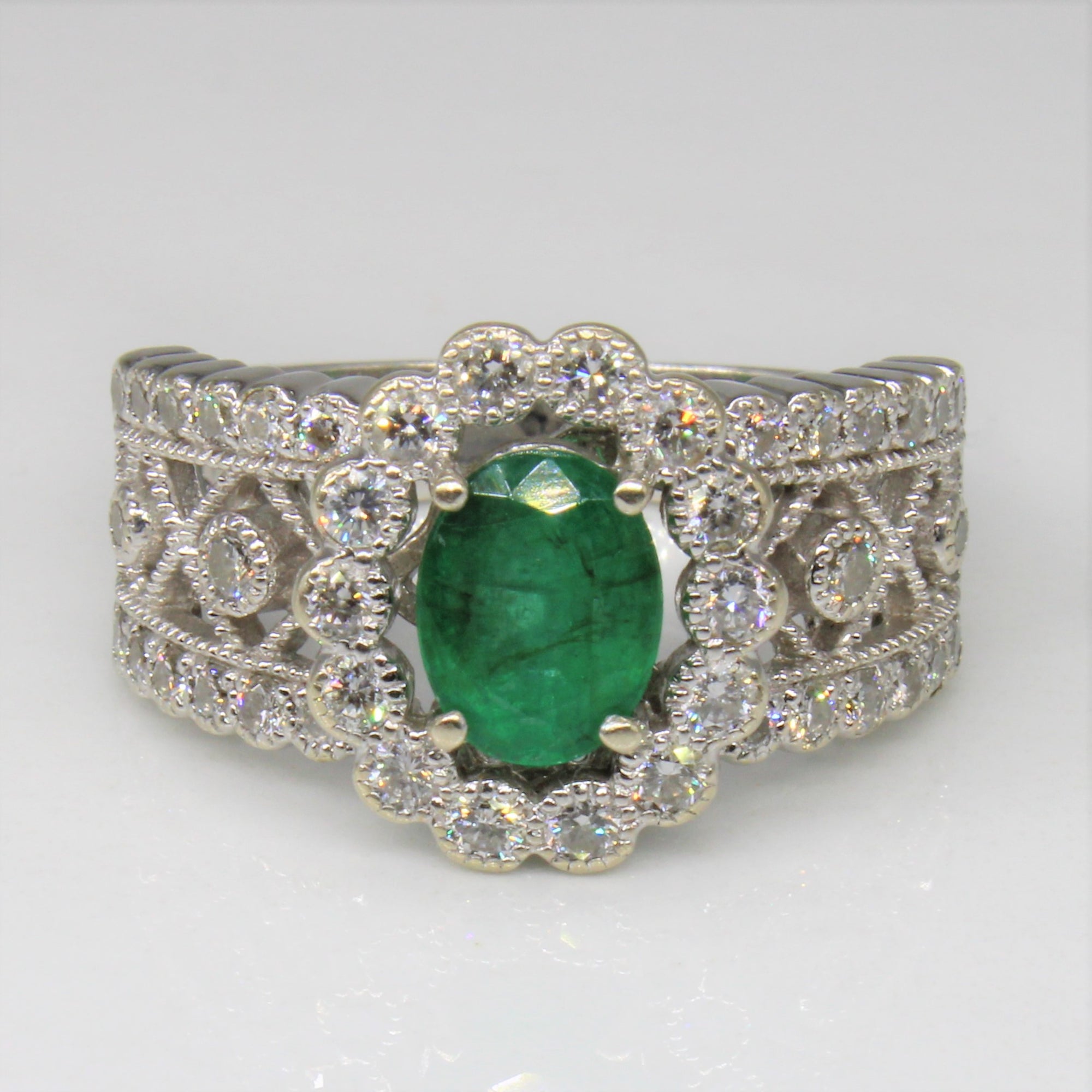 Effy' Emerald & Diamond Ring | 1.00ct, 0.60ct | SZ 7 |