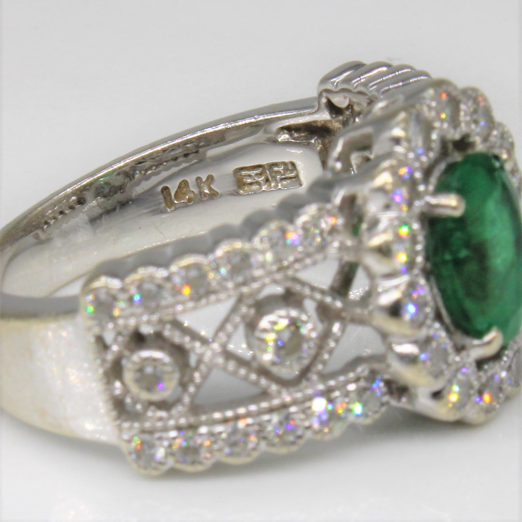 Effy' Emerald & Diamond Ring | 1.00ct, 0.60ct | SZ 7 |