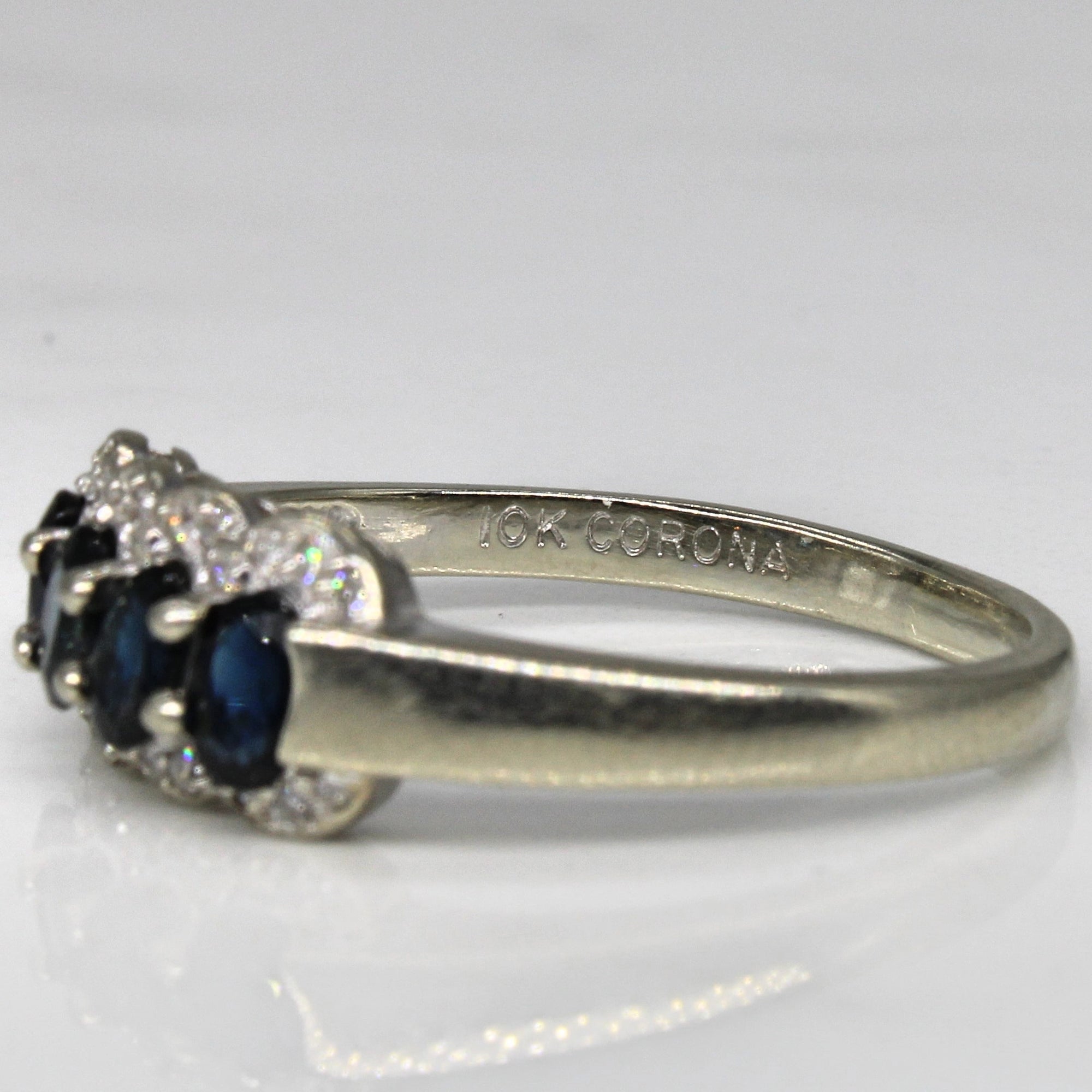 Four Stone Sapphire & Diamond Ring | 0.58ctw, 0.13ctw | SZ 8 |