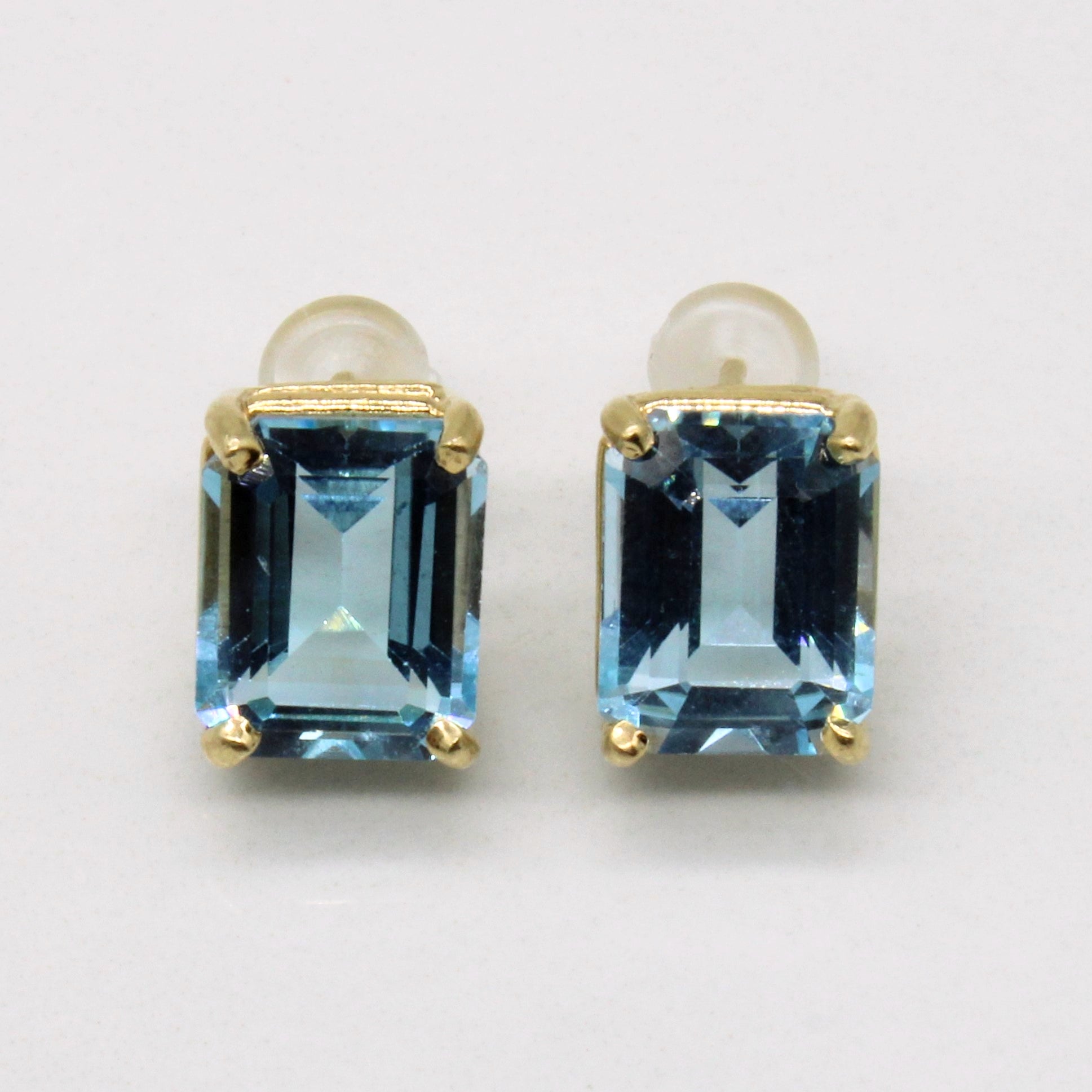 Emerald Cut Topaz Earrings | 7.50ctw |