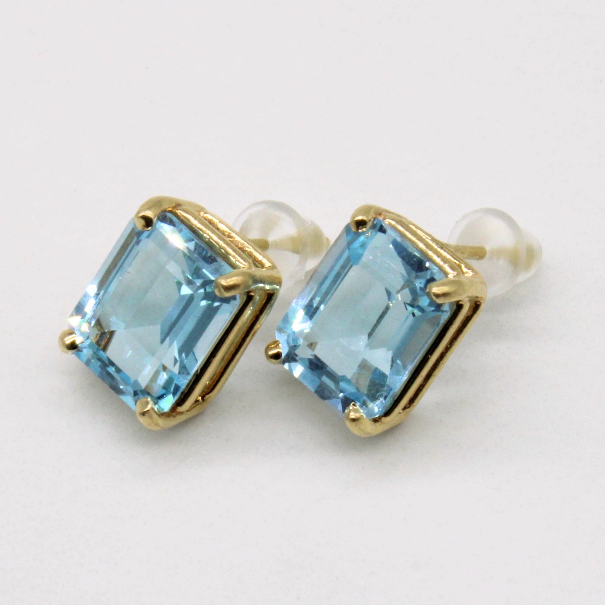 Emerald Cut Topaz Earrings | 7.50ctw |