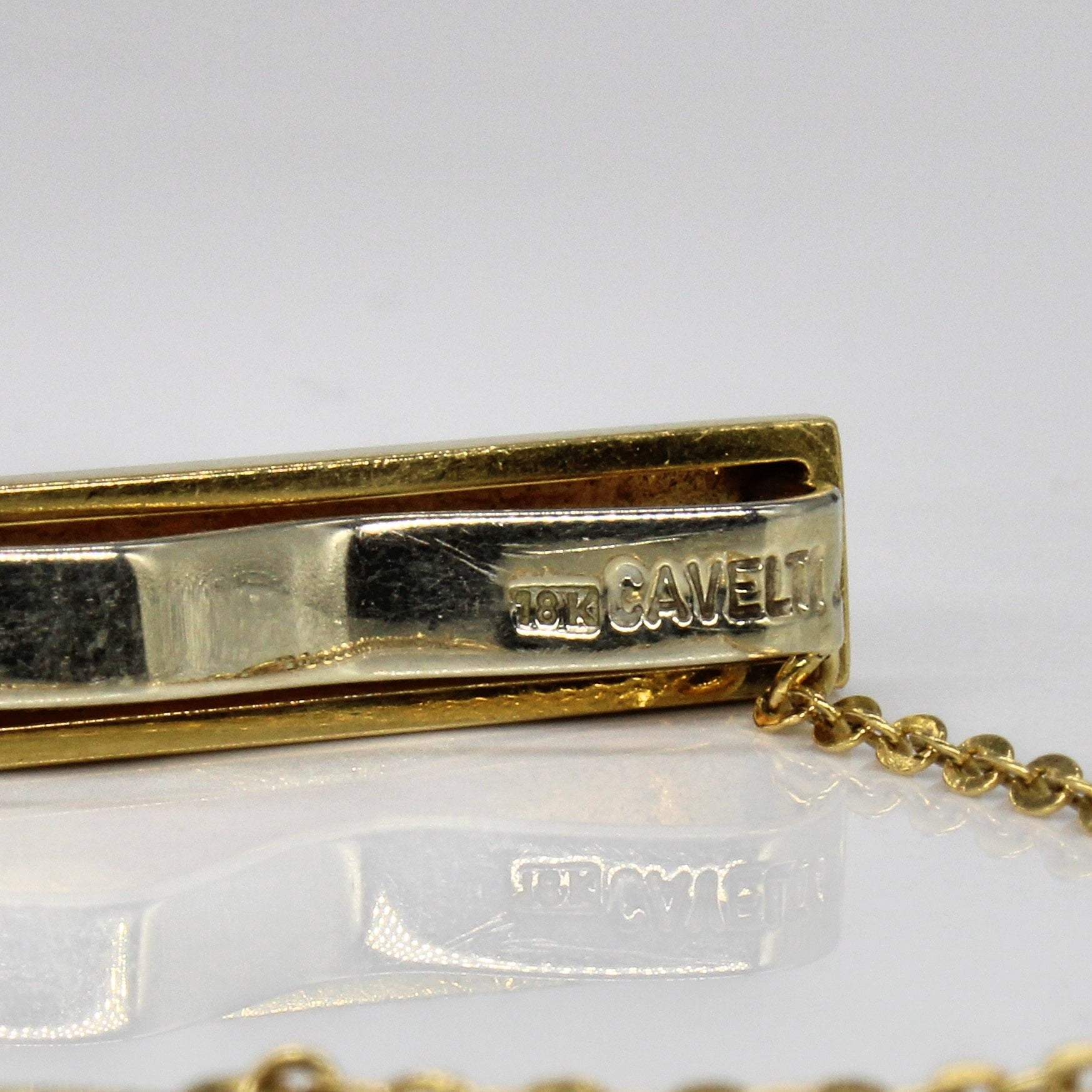 Cavelti' Yellow Gold Tie Clip |