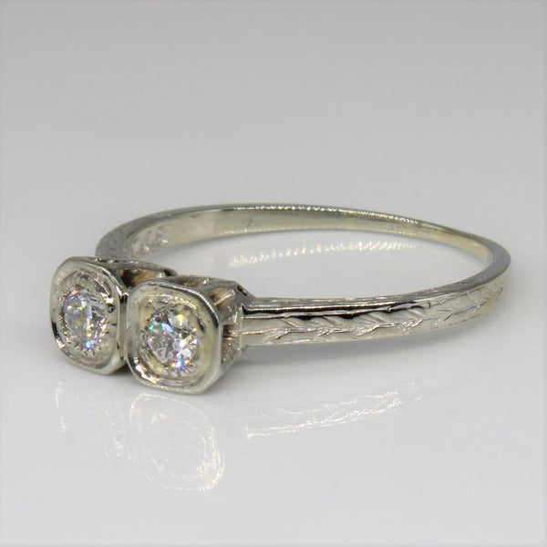 Art Deco Toi et Moi Diamond Ring | 0.18ctw | SZ 8.5 |