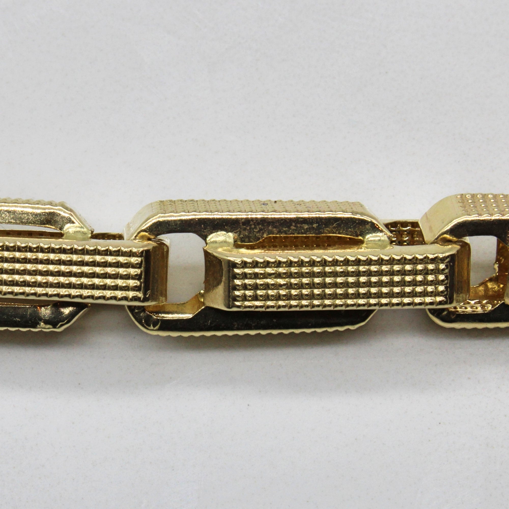 Heavy Textured Link Bracelet | 9