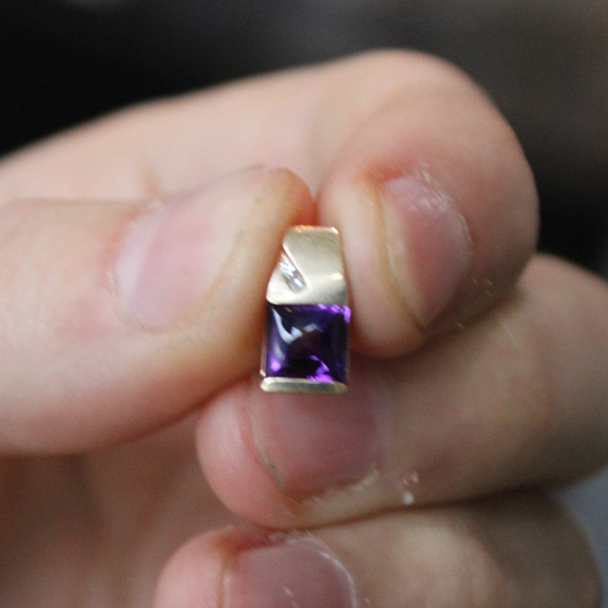 Amethyst & Diamond Pendant | 0.80ct, 0.01ctw |