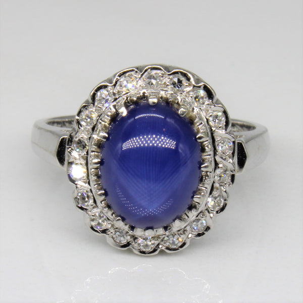 Star Sapphire & Diamond Ring | 3.00ct, 0.18ctw | SZ 6.5 |