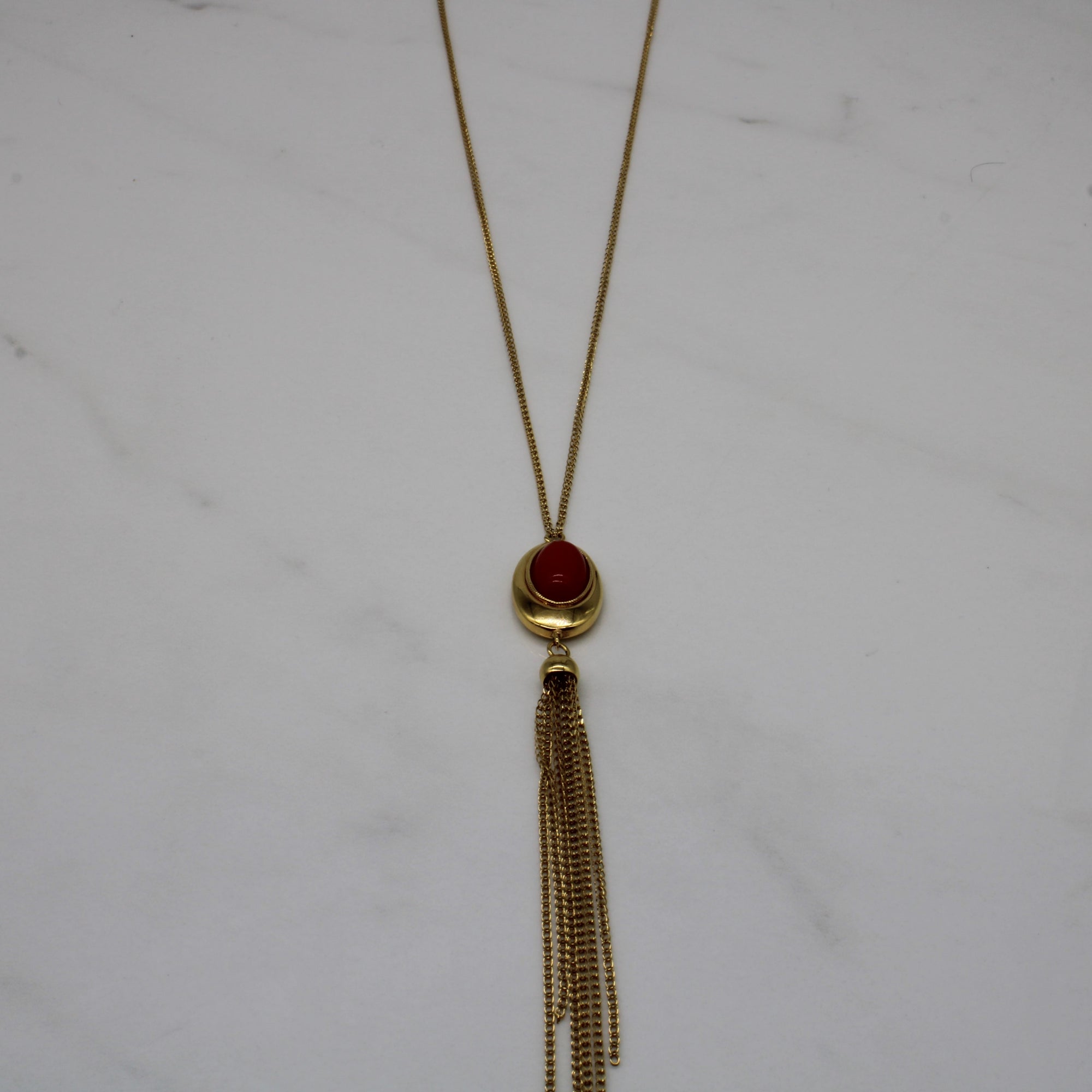 Coral Drop Pendant Necklace | 2.70ct | 18