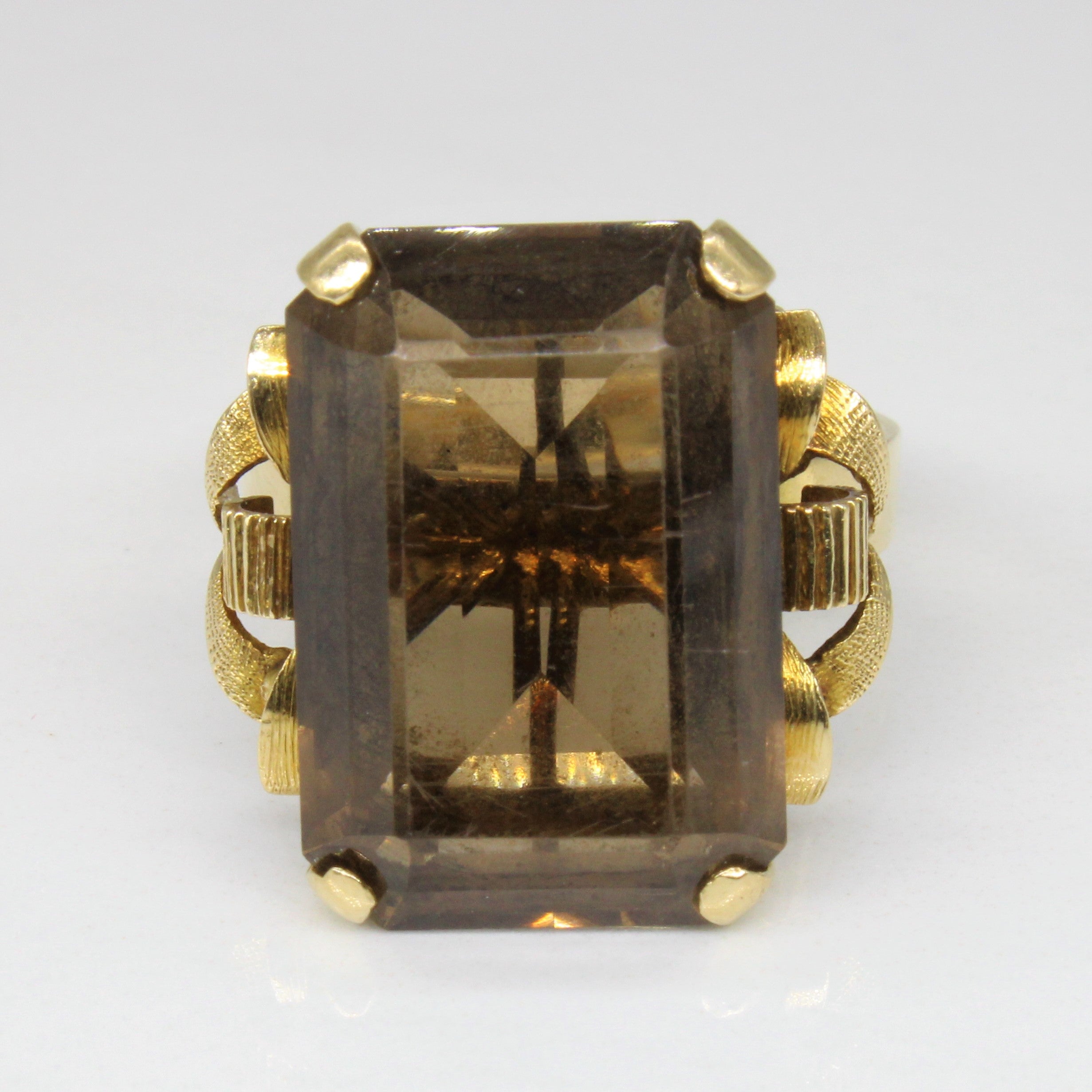 Smokey Quartz Cocktail Ring | 13.75ct | SZ 7.5 |
