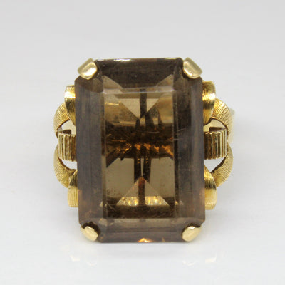 Smokey Quartz Cocktail Ring | 13.75ct | SZ 7.5 |