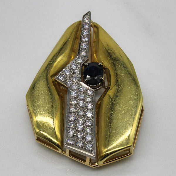 Diamond & Sapphire Large Pendant | 1.85ctw, 1.08ct |