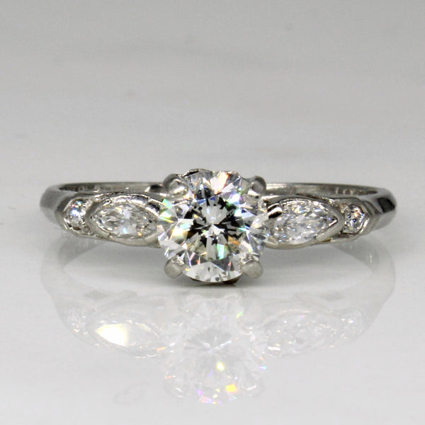 Art Deco Diamond Engagement Ring | 0.65ctw | SZ 5.25 |