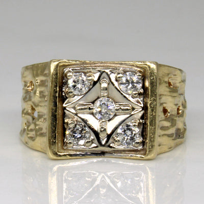 Flush Set Five Stone Diamond Ring | 0.23ctw | SZ 6.25 |