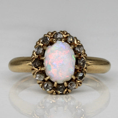 Opal & Diamond Cocktail Ring | 0.61ct, 0.06ctw | SZ 5 |