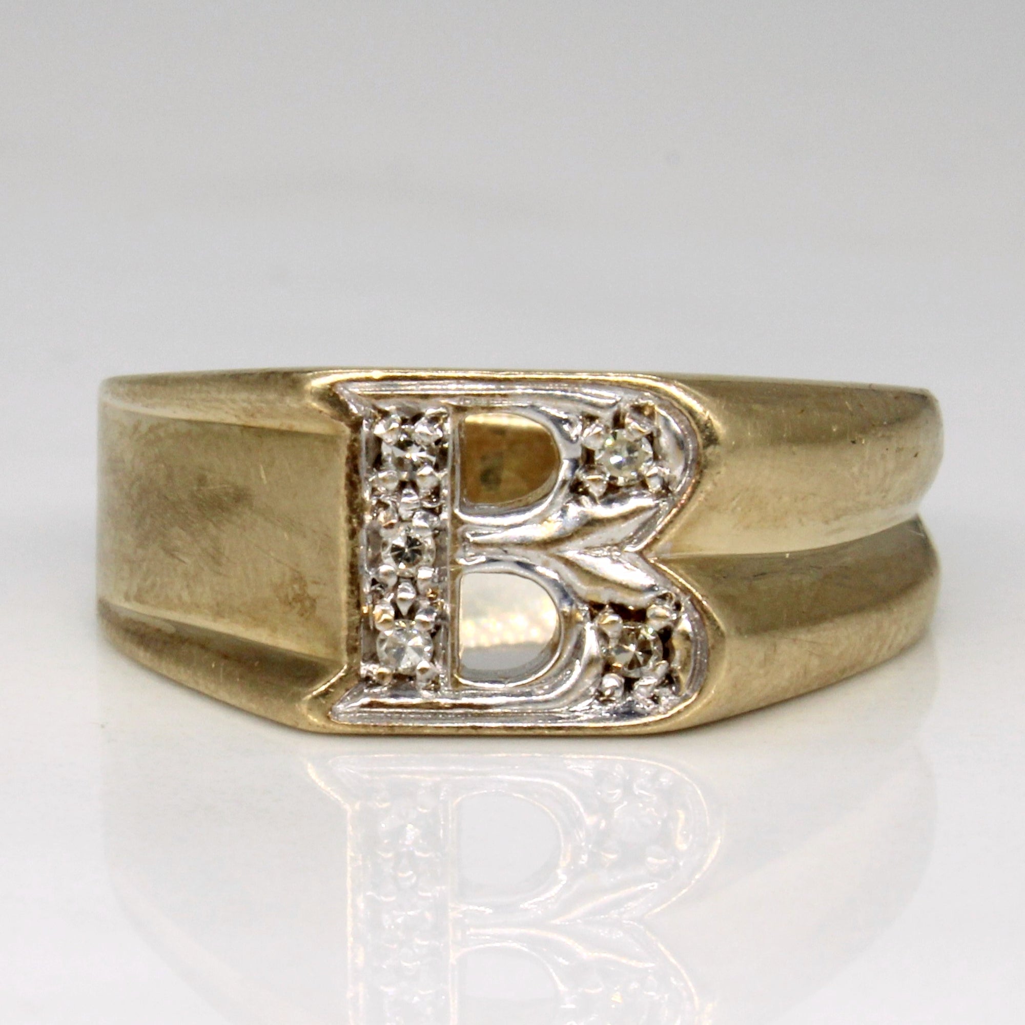 Diamond Initial 'B' Ring | 0.03ctw | SZ 8.75 |