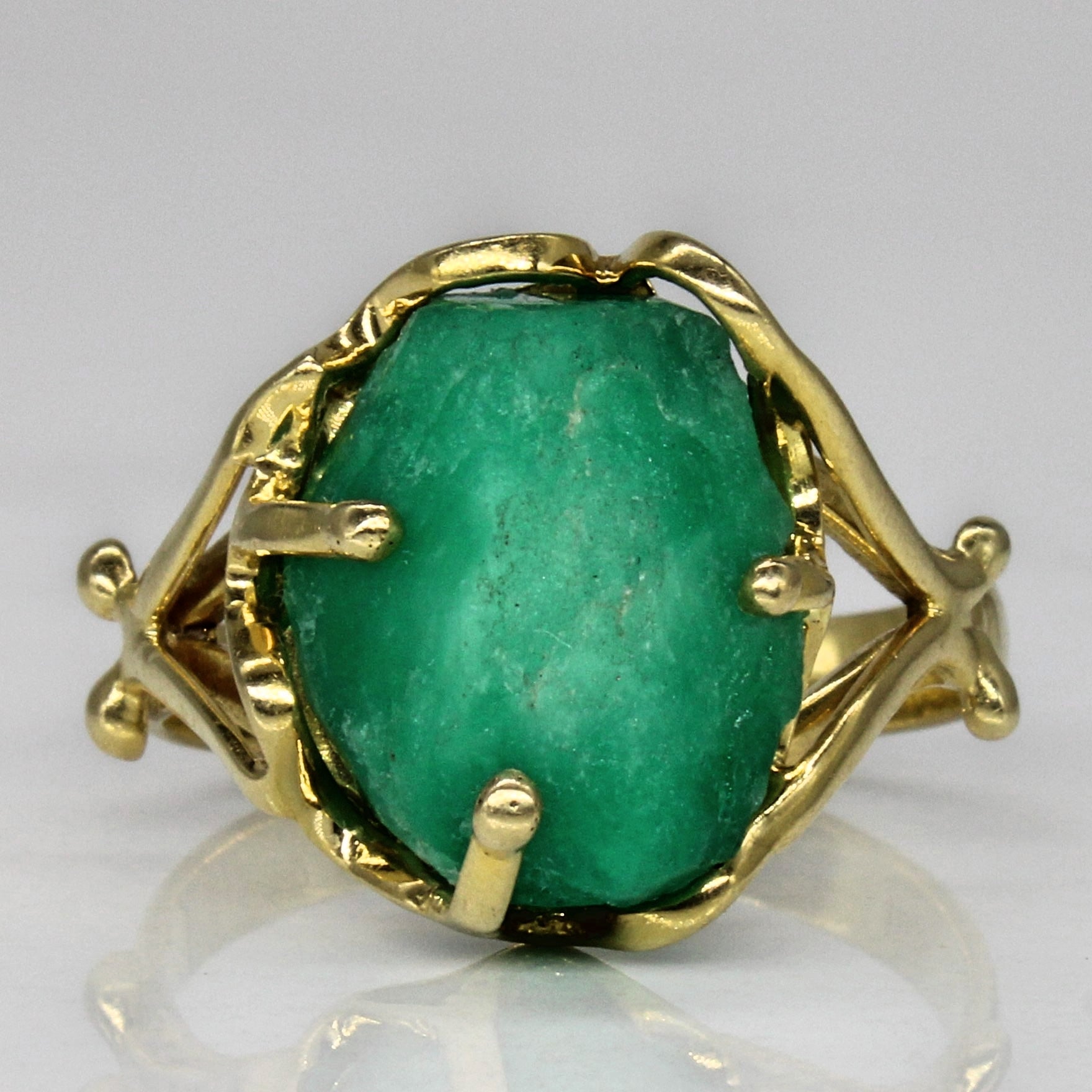 Natural Rough Emerald Ring | 8ct | SZ 8 |