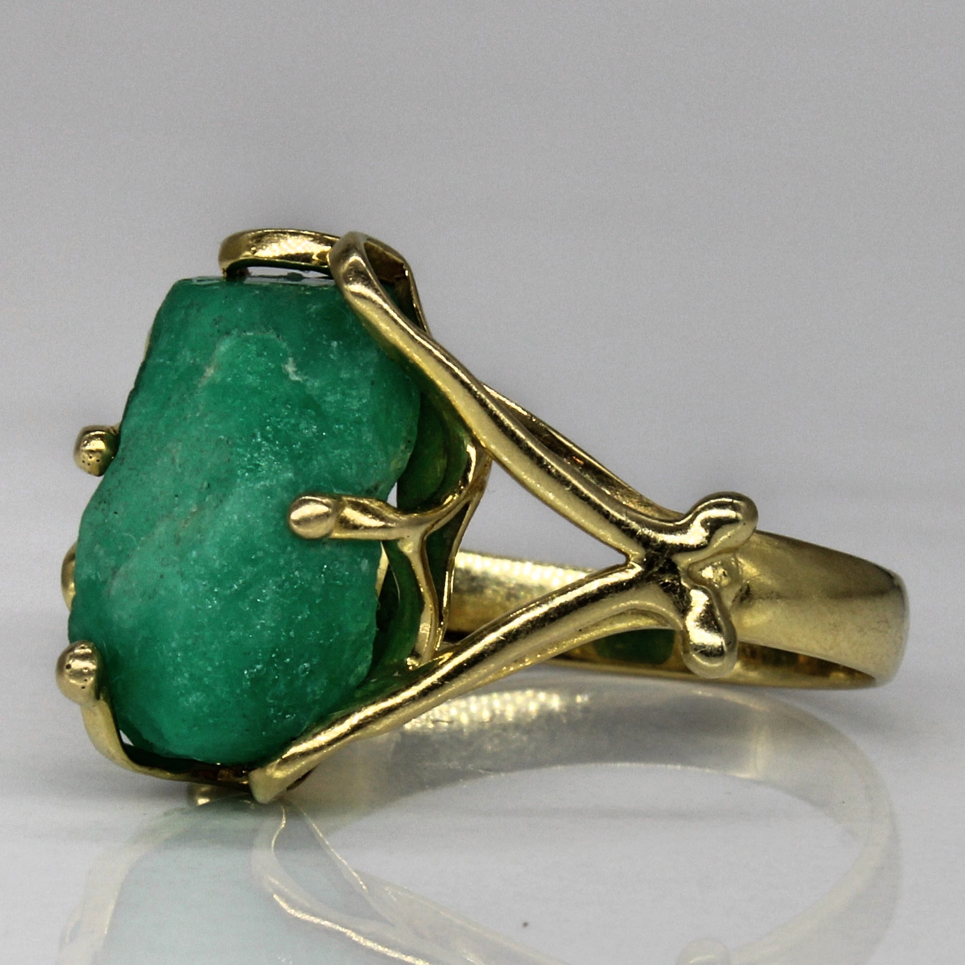 Natural Rough Emerald Ring | 8ct | SZ 8 |