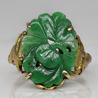 Carved Jadeite Cocktail Ring | 2.90ct | SZ 7.25 |