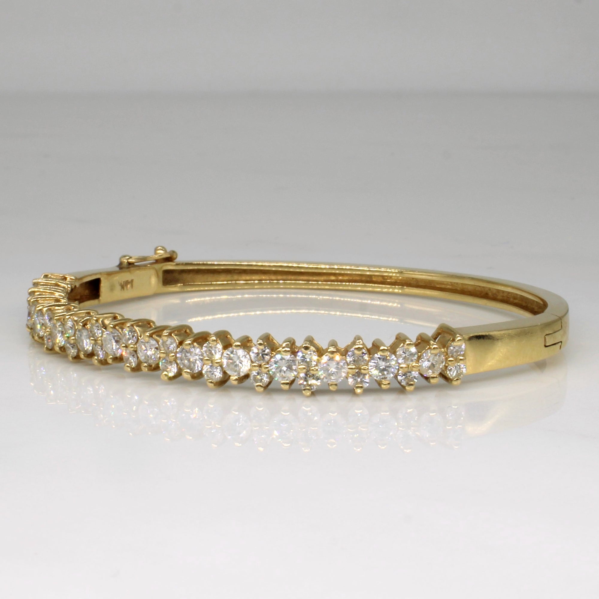 Diamond Cluster Cuff Bracelet | 1.87ctw | 7.5