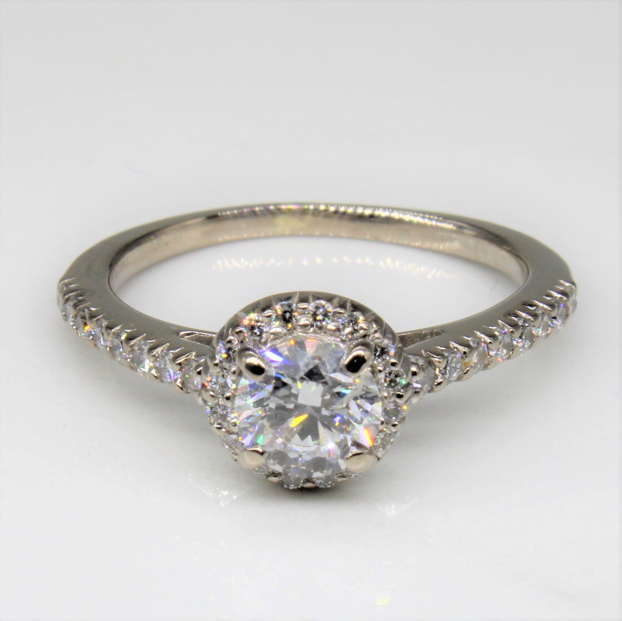 Ritani' Diamond Halo Engagement Ring | 0.65ct, 0.25ctw | SZ 7 |