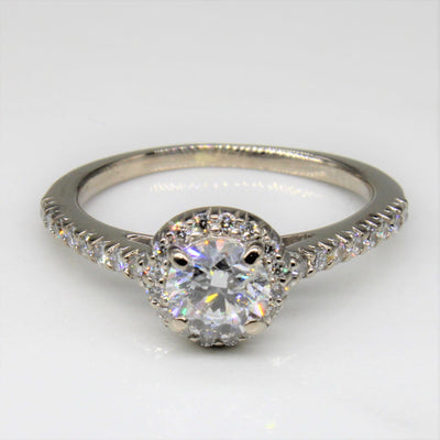 Ritani' Diamond Halo Engagement Ring | 0.65ct, 0.25ctw | SZ 7 |