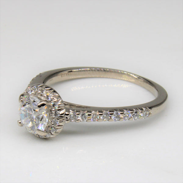 Ritani' Diamond Halo Engagement Ring | 0.65ct, 0.25ctw | SZ 7 |