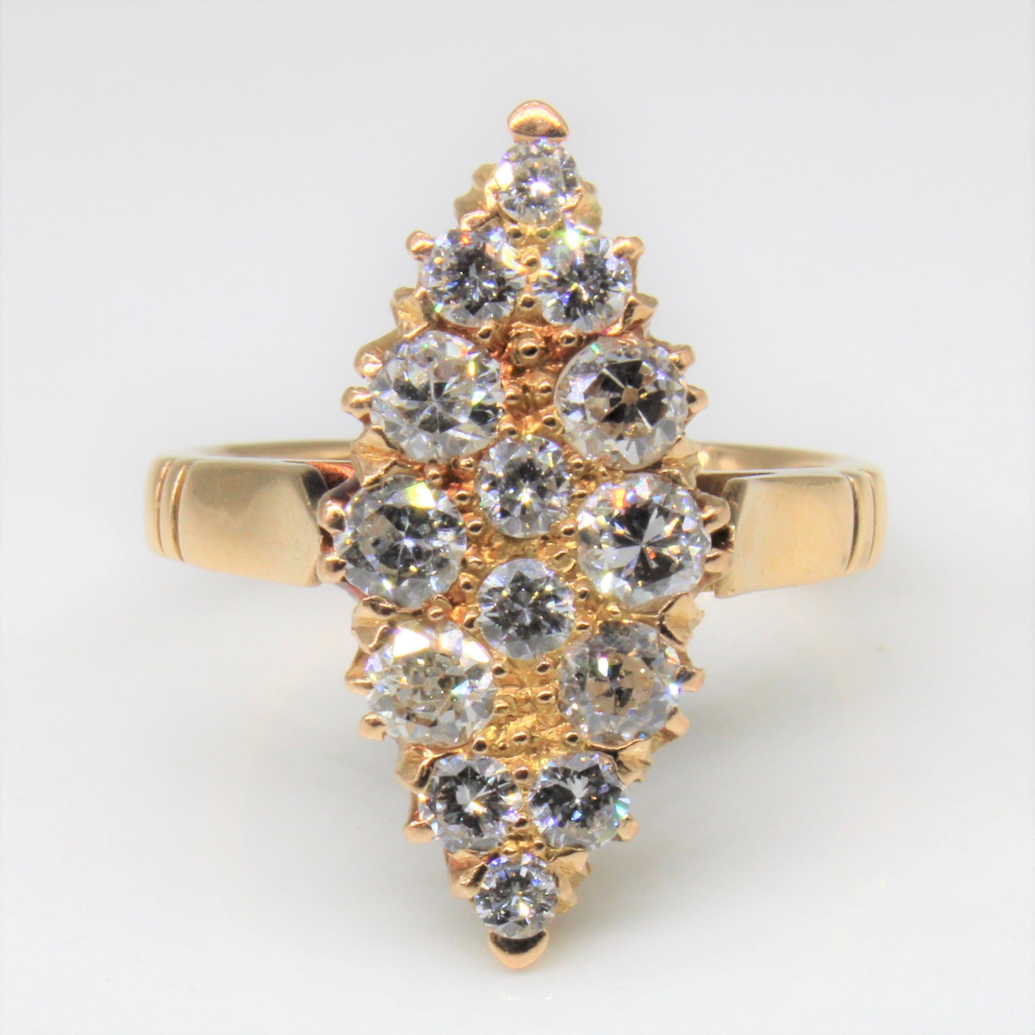 1890s Diamond Navette Ring | 1.30ctw | SZ 5.5 |