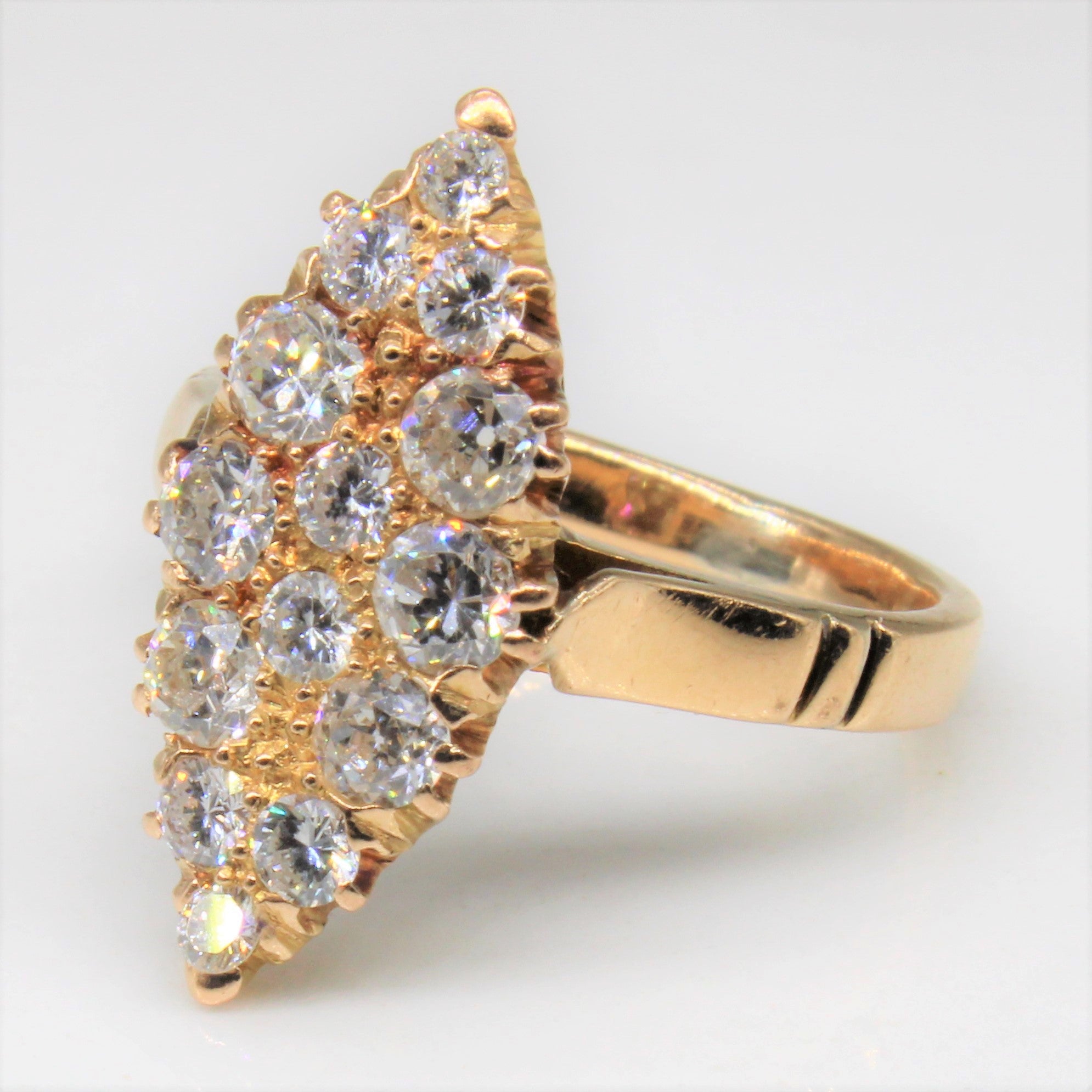 1890s Diamond Navette Ring | 1.30ctw | SZ 5.5 |