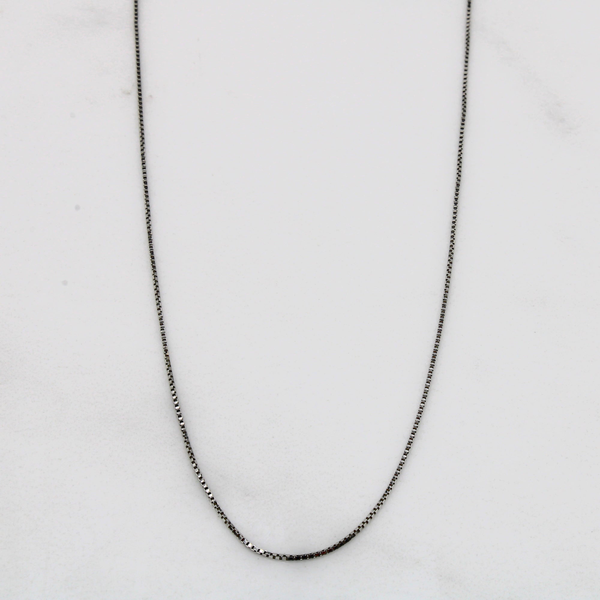 14k White Gold Box Chain With Extender |