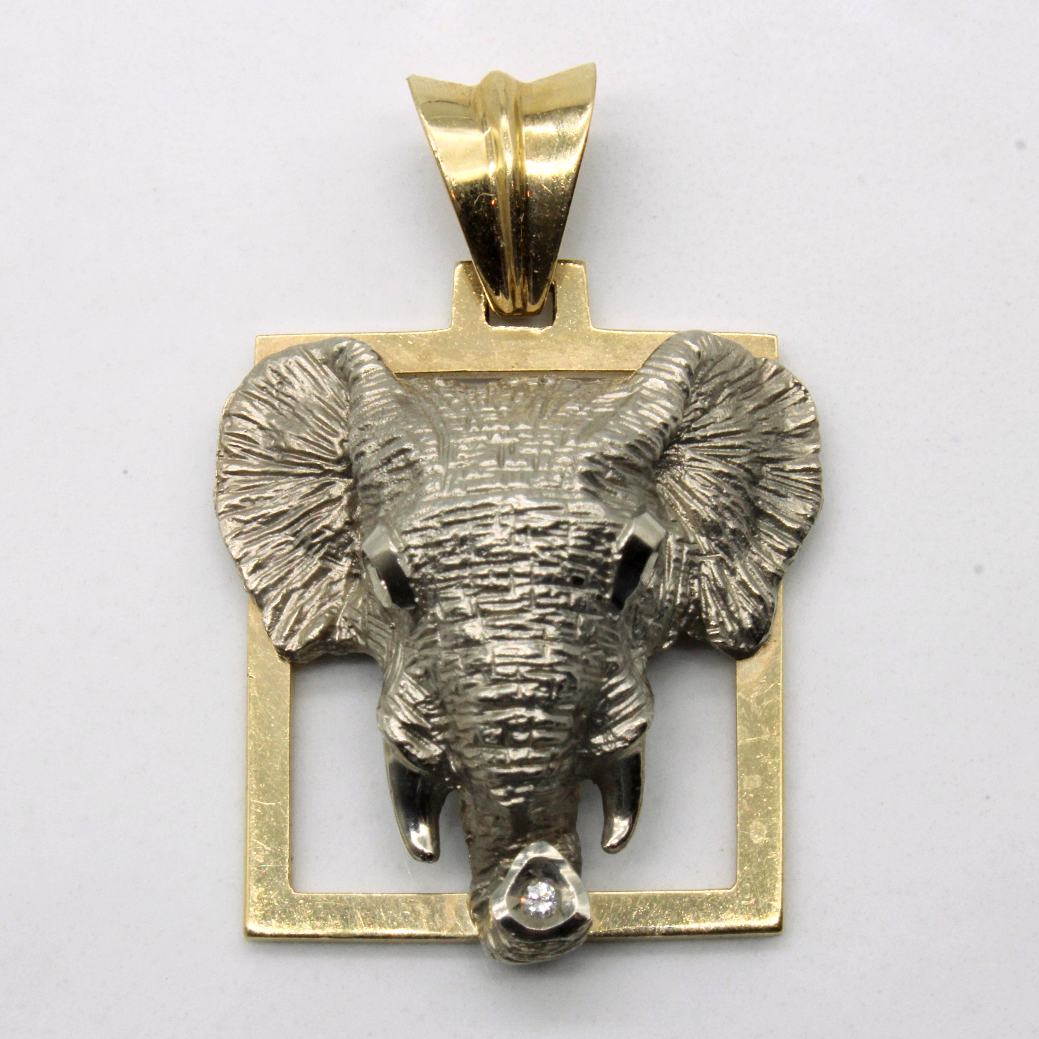 Framed Diamond Elephant Pendant | 0.02ctw |