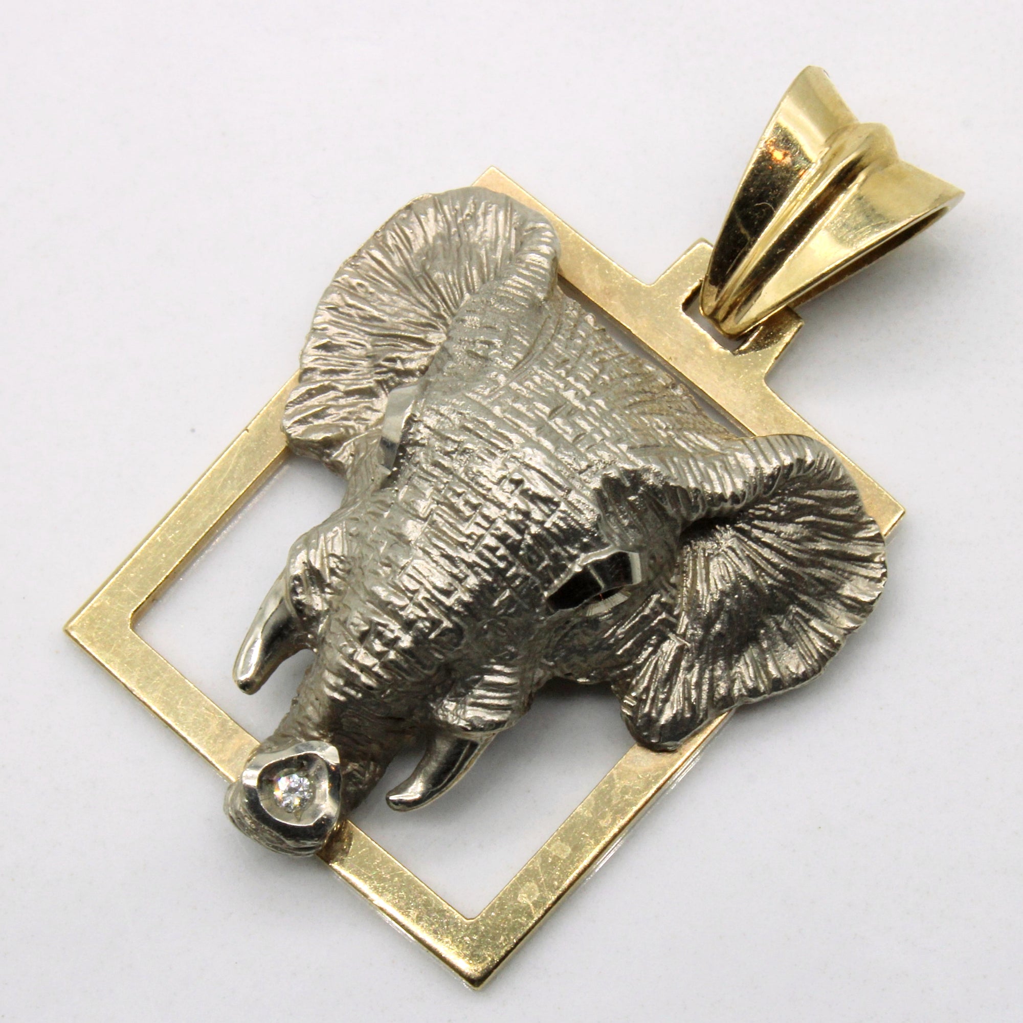 Framed Diamond Elephant Pendant | 0.02ctw |