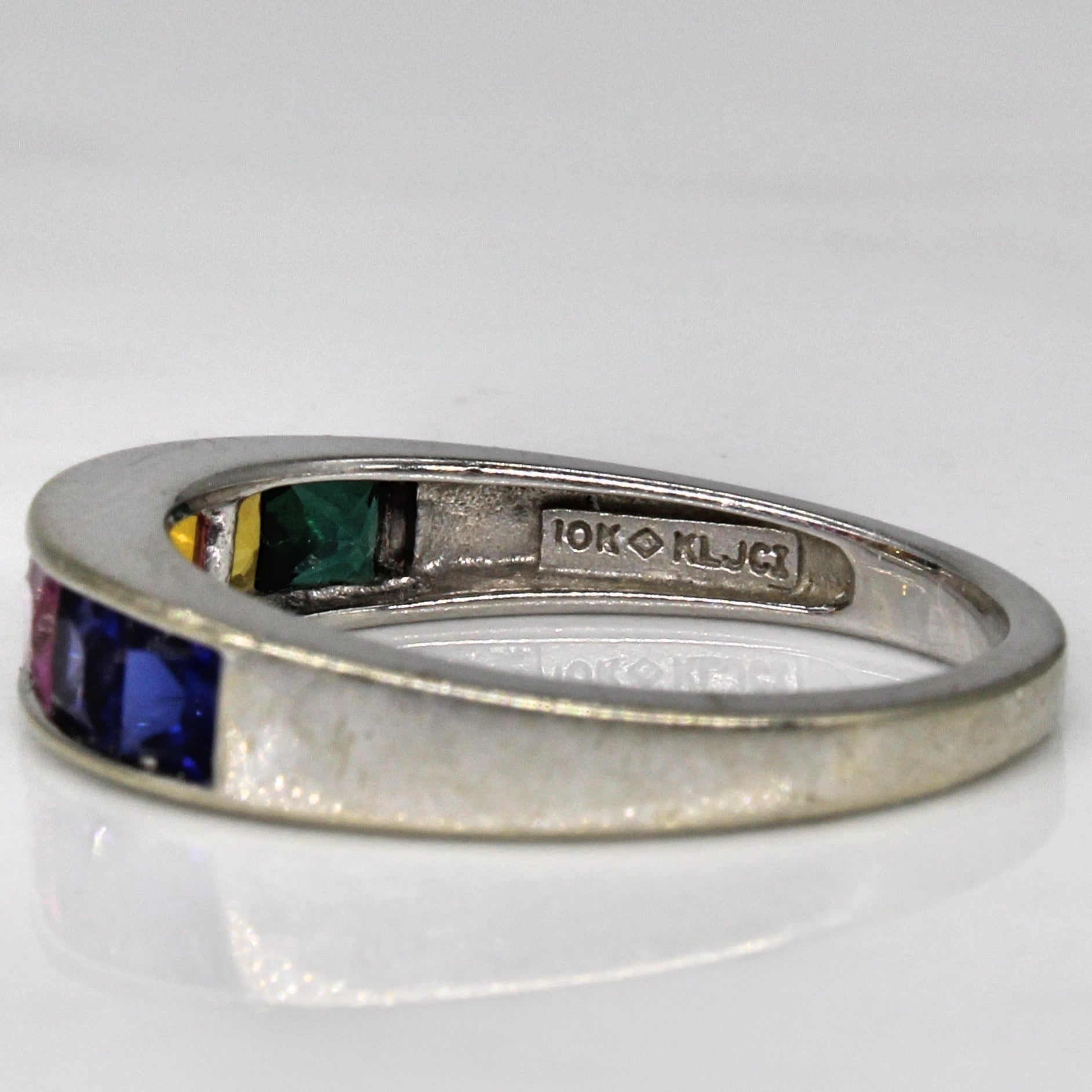 Synthetic Sapphire & Emerald Rainbow Ring | 1.00ctw, 0.11ct | SZ 7 |